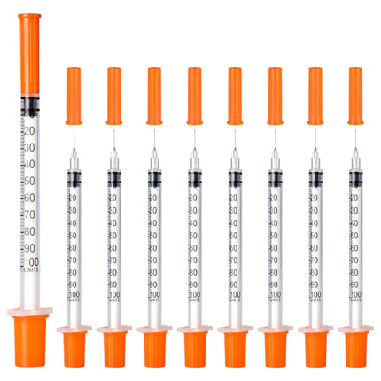 JIUPULL 30PACK U-100 Syringes, 30G 5/16" (8mm) 1ml/cc Disposable Syringe