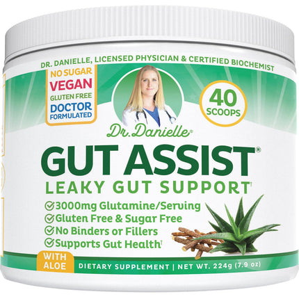 Gut Assist Leaky Gut Support Powder | 40-Servings with L-Glutamine, Arabinogalactan, Licorice Extract, and More! Doctor Crafted Botanical Formula by Dr. Danielle