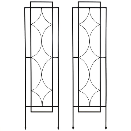 Sunnydaze 60" Black Metal Garden Trellis for Climbing Plants, 2-Pack