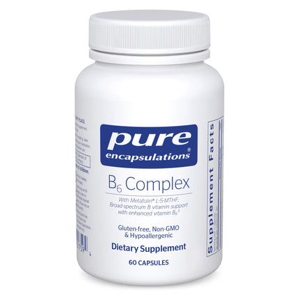 Pure Encapsulations B6 Complex - Supports Nervous System & Brain Health* - Includes B Vitamins - Contains Enriched Vitamin B6 - Non-GMO & Gluten Free - 60 Capsules