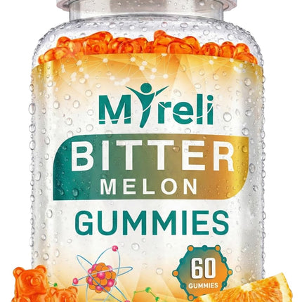 MYRELI Bitter Melon Supplement 1000mg - Vegan Gummies with Momordica Charantia Fruit, Natural Glucose Function Support, Gluten-Free, Soy-Free, Sugar-Free, Non-GMO Formula, 60 Plant-Based Chewables