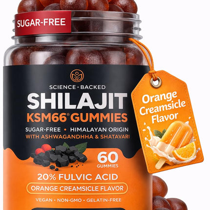 Sugar-Free Himalayan Shilajit Gummies for Men and Women [4000mg - 10:1 Extract] Energy, Focus & Testosterone Booster with KSM 66 Ashwagandha and Shatavari - Non-GMO