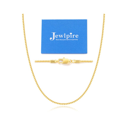 Jewlpire 14K Gold Plated Chain Necklace for Women, 1.3MM Box Chains Necklace 14K Gold Plated Chain for Women Thin & Sturdy Womens Chains Necklaces, 26 Inches