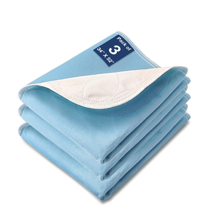 SOLOSHINE Bed Pads Washable Waterproof, 52" x 34" (3 Pack) Incontinence Bed Pads, Waterproof Bed Pad & Pee Pad, Perfect for Kids, Adults, The Elderly and Pets