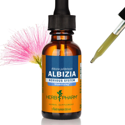 Herb Pharm Albizia Liquid Extract for Calm Mind & Nervous System Support, Vegan Albizia Bark Tincture, Herbal Support for Emotional Wellness, Non-GMO, Gluten-Free, Up to ~3 Week Supply, 1 oz*