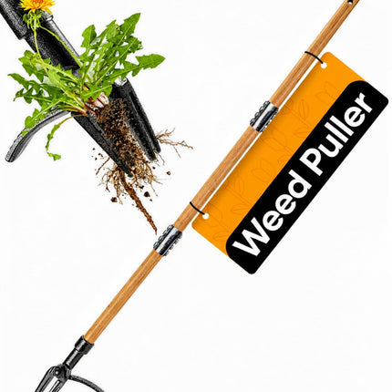Craft911 Stand Up Weed Puller Tool with Long Handle - Dandelion Weeding Tool, No More Bending