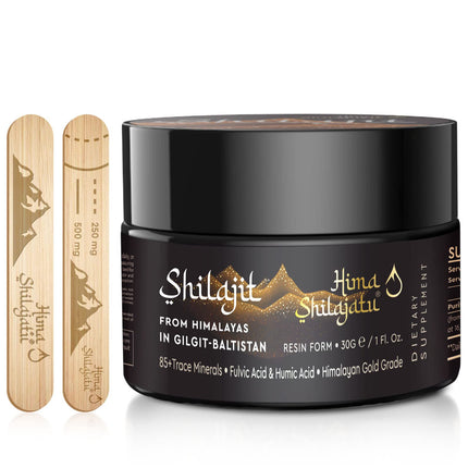 Hima Shilajatu Shilajit Purest Himalayan Organic Shilajit Resin - Gold Grade 100% Purity Shilajit with Fulvic Acid & 85+ Trace Minerals Complex for Energy & Immune Support, 30 Grams (2 Months Supply)