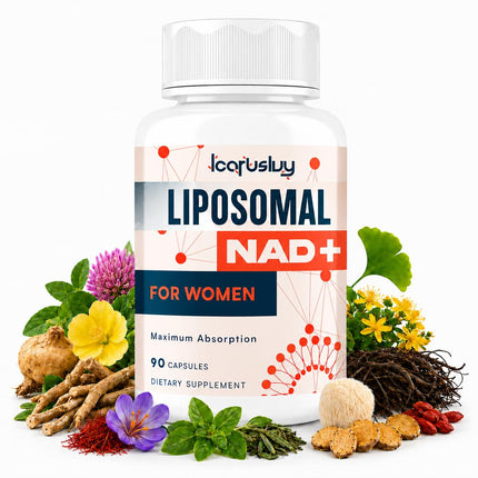 IcarusIvy 2000MG NAD Supplements for Women, NMN Alternative, Female Liposomal NAD+, with Ashwagandha, Berberine HCL, Ginkgo Biloba & Black Cohosh, Women Focused Formula, 90 Capsules