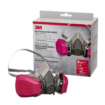 3M™ Odor/Particulate Multipurpose Reusable Respirator 65021H1-DC, OV/P100, Mdm, 1-Fcpc and 1-pr of 60921 Crtrdg/Fltr
