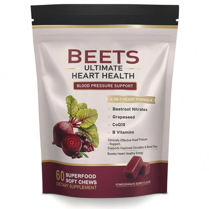 EOQIFJM Beet Chews 4-in-1, 60 Count