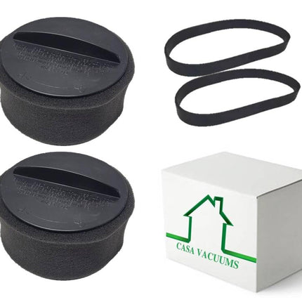 2 Filters +2 Belts Compatible with Bissell BigGreen BGU1937T Pro Cup Commercial Bagless Upright Vacuum Cleaner.