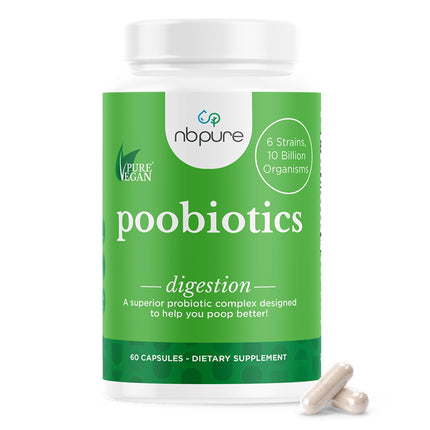nbpure Poobiotics, Vegan Pre & Probiotics – Gut Health & Microbiome Balance Support for Men & Women – Supports IBS, Diarrhea, Constipation, Leaky Gut Relief – Lactobacillus & Bifidobacterium