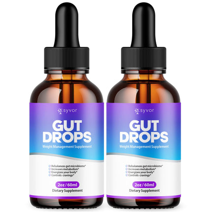 (2 Pack) Gut Drops, Official Gut Drops Liquid Supplement Advanced All Natural Vitamin Formula, GutDrop Maximum Strength Biome Support for Health and Wellness Support for Men and Women (60 Servings)