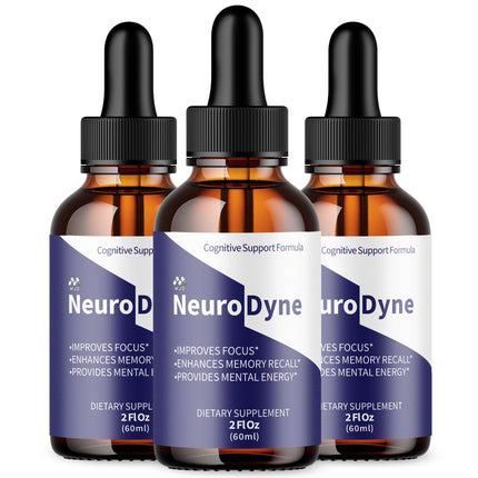 (3 Pack) Neurodyne Drops, Official Neurodyne Memory Drops with All Natural Ingredients, Advanced Neuro Dyne Supplement for Joint Health and Nerve Support with Vitamins for Women and Men (90 Servings)