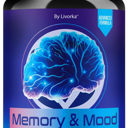 Memory Mood and Brain Capsules - Official Daily Support Brain Health Supplement Pills Advanced Formula, Memory & Mood Brain & Memory Focus Reviews, 60 Capsules for 1 Month