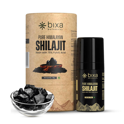 bixa BOTANICAL Shilajit for Men, Pure Himalayan Resin with 75% Fulvic Acid, Supports Energy, Stamina & Muscle Health – Fast-Dissolving, Lab-Tested, Vegan, Mess-Free Pump, Easy to Carry, 20 g