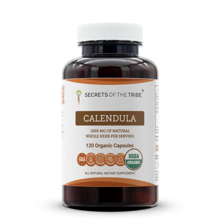 Secrets of the Tribe Calendula 120 Capsules, 1000 mg, USDA Organic Calendula Officinalis Dried Flower (120 Capsules)