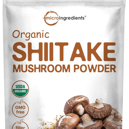 Micro Ingredients Organic Shiitake Mushroom Powder, 8 oz | Culinary Superfood | Supports Gut & Immune Health | Great for Cooking, Soups & Sauces | Non-GMO, Vegan Friendly