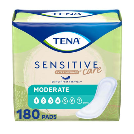 TENA Sensitive Care Extra Coverage Moderate Absorbency Incontinence Bladder Control Pad, 180 Count