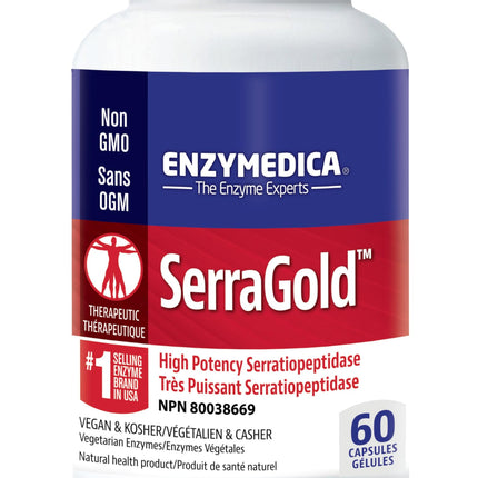Enzymedica, SerraGold, High-Potency Serrapeptase Enzyme Supplement, Supports Respiratory, Heart & Immune Function, 60 Count