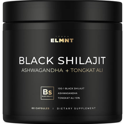 100x Strength Black Shilajit for Men w. 10% Tongkat Ali & Ashwagandha - Highest Potency Shilajit Capsules 60% Fulvic Acid Pure Himalayan Shilajit Resin - Natural Test Booster Male Enhancing Supplement