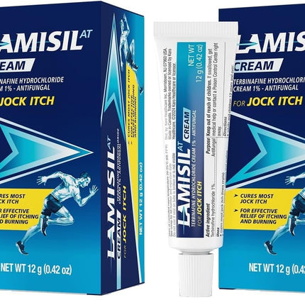 Lamisil Jock Itch Antifungal Cream, 1 Week Treatment, Clinically Proven, Fast and Effective Symptom Relief of Itching, Burning and Redness. 42 oz (12g) (Pack of 2)