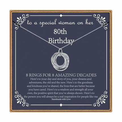 IEFLIFE 80th Birthday Gifts for Women - 80th Birthday Necklace for Women