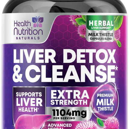Gentle Liver Cleanse Detox & Repair Formula - Advanced Liver Support Supplement with Silymarin Milk Thistle, Dandelion Root, Artichoke Extract, Turmeric, Choline, & Beetroot - 120 Veggie Capsules