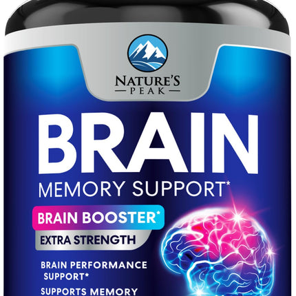 Brain Memory Supplement Pills - 3X Strength Nootropics for Concentration, Clarity & Focus Support - Brain Health Cognitive Vitamins with Bacopa, Phosphatidylserine & DMAE, Brain Booster, 120 Capsules