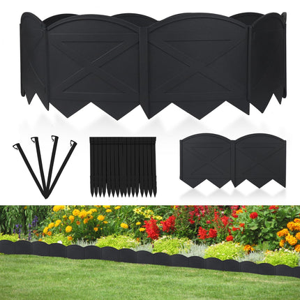 20Pcs Landscape Border,6 Inch 20Ft Garden Edging Border with Stakes Kits