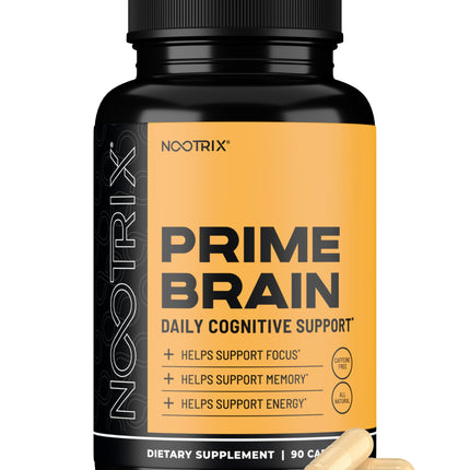 Nootrix Prime Brain Nootropic Supplement | Supports Memory, Mental Focus, Cognitive Health & Energy | Promotes Healthy Mood & Brain Function | Ginkgo Biloba, Lion's Mane & L Theanine | 90 Capsules