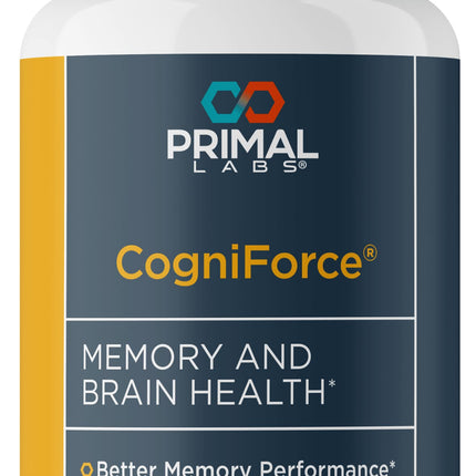Primal Health CogniForce - Memory & Brain Health - Acetyl L-Carnitine Formula - Better Cognitive Performance - Clarity + Focus + Better Recall + Calm Thinking - Dietary Supplement - 60 Capsules