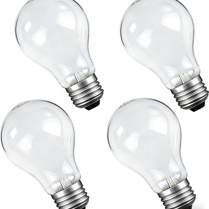 NABKRA 60 Watt Incandescent Light Bulbs, A19 E26 60W Incandescent Bulb, Dimmable, 2700K, Warm White Light, Shatter-Resistant and Durable Bulb (4-Pack)