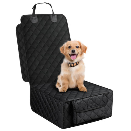 Smatto Dog Car Seat Cover for Front Seat, Waterproof Full Protection Pet Car Seat Cover with Side Flaps, Non-Slip Front Seat Protector with Pocket for Cars, Trucks, SUVs