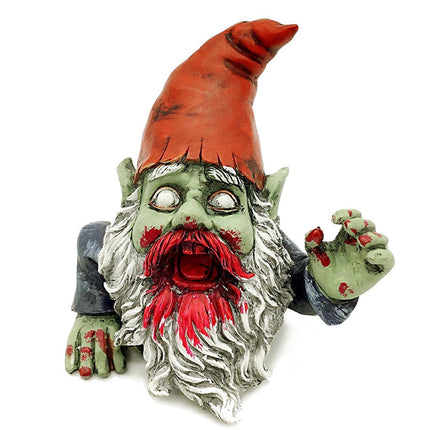 FICITI G150028 Zombie Gnome Garden Statue Sculpture, Scary Gnome, Halloween Decoration