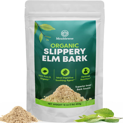 Slippery Elm, Natural Herbs Slippery Elm Powder for Soothing Throat* & Digestive, Diarrhea, PH Balance, Gut Health - with Superior Inner Bark Source, 100% Pure & Vegan, Non-GMO, 1lb (349 Servings)