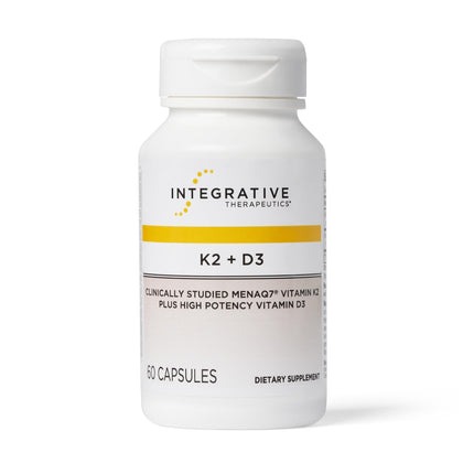 Integrative Therapeutics K2 + D3 - Supplement for Heart Health & Bone Strength* - Daily Vitamins for Calcium Absorption - Supports Vitality - Gluten-Free - Third-Party Tested - 60 Count (60 Servings)