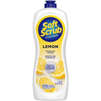 Soft Scrub Cleanser, Lemon Fragrance, 36 Oz, Multi Surface Cleaner, Kitchen