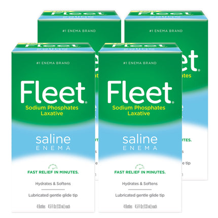 Fleet Laxative Saline Enema for Adult Constipation, 4.5 fl oz, 4 Bottles (Pack of 4)