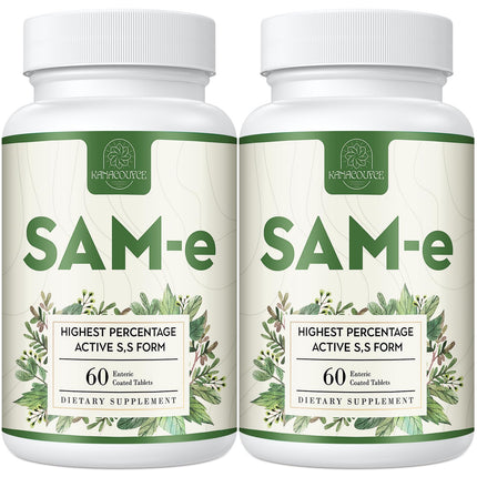 Kanacoufce 1100mg SAM-e (S-Adenosyl-L-Methionine), SAM e Supplement for Mood, Joint & Liver, Highest Concentration of Active S,S Form Same, Vegan, 120 Tablets, 120 Days Supply