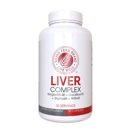 Silver Fern Brand Liver Complex Supplement (1 Pack) – with Milk Thistle, Beet Root, Bergavit®, & Artichoke Extract – Daily Liver Support – 90 Vegetarian Capsules