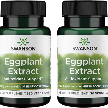 Swanson Eggplant Extract 20:1 450 Milligrams 30 Veg Capsules (2 Pack)