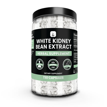 PURE ORIGINAL INGREDIENTS White Kidney Bean Extract (730 Capsules) No Magnesium Or Rice Fillers, Always Pure, Lab Verified
