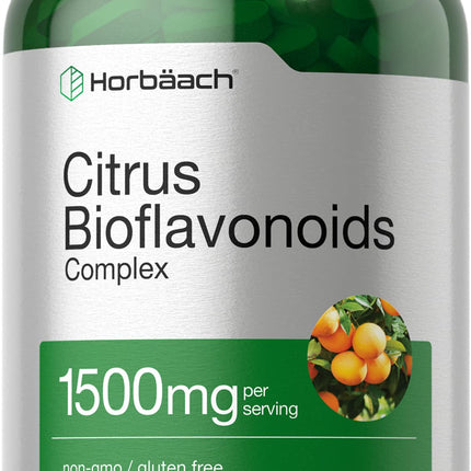 Horbäach Citrus Bioflavonoids Complex | 1500mg | 300 Coated Caplets | Traditional Herbal Supplement | Vegetarian, Non-GMO & Gluten Free