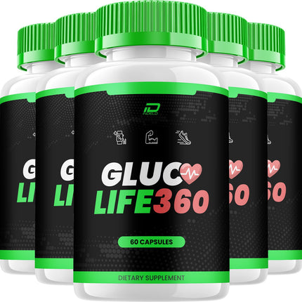Gluco Life 360 Capsules – GlucoLife 360 Natural Blend Daily Health Supplement (5 Pack - 300 Capsules)