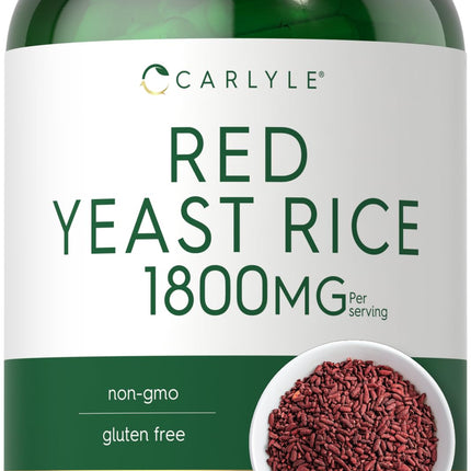 Carlyle Red Yeast Rice Supplement | 1800 mg | 250 Capsules | Non-GMO & Gluten Free