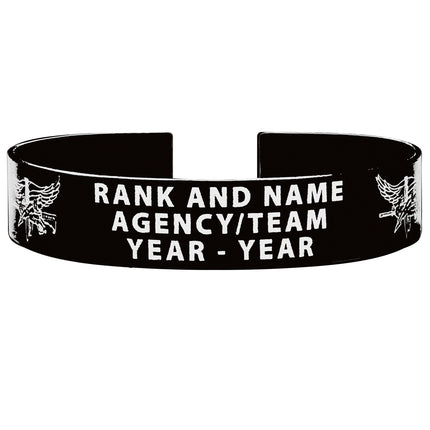 Center Mass, Inc. Legacy Band - Personalized ID & Memorial Bracelet - 2 Size Options - Black Metal