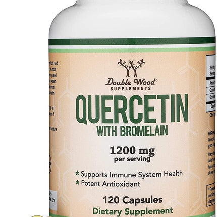 Quercetin with Bromelain - 96% Highly Purified - 120 Count (1,200mg Servings) - Supports Healthy Immune Functions in Men and Women (Vegan Safe, Third Party Tested, Gluten Free) by Double Wood