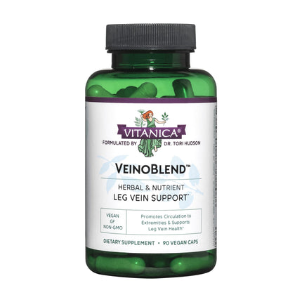 Vitanica VeinoBlend - Circulation Supplement for Blood Flow - Includes Bromelain, Gotu Kola & Vitamin C - Vegan, Non-GMO & Gluten-Free - 90 Capsules (90 Servings)