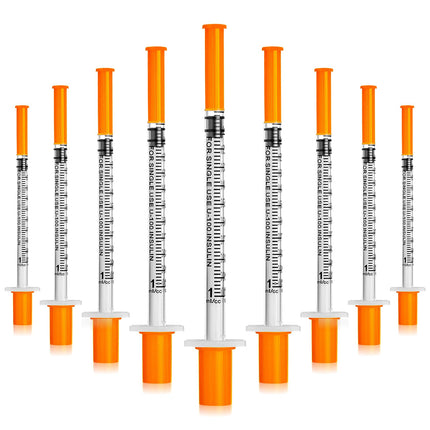 Syringes 1ml 27 Gauge 1/2 inch U-100 27G 1cc 13mm Lab Syringe, Pack of 20